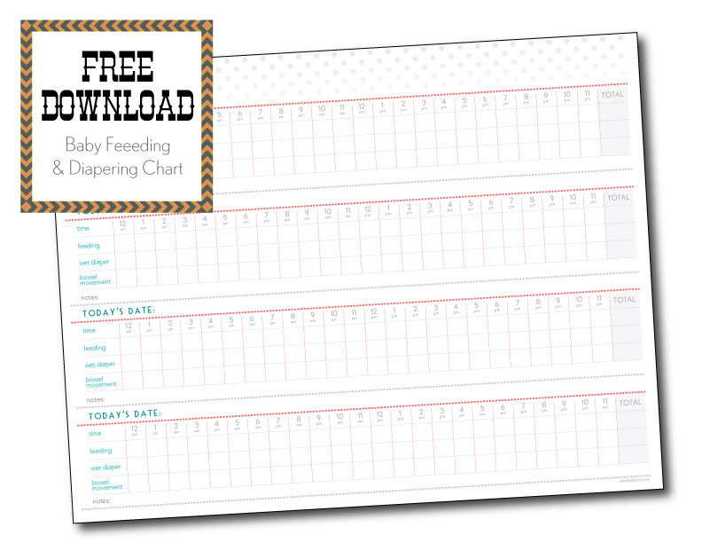 Free Download: Baby Feeding and Diapering Chart - Blog - Wicked Mint